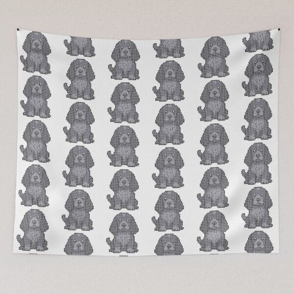 Item preview, Pixeled Cocker Spaniel (black) designed and sold by Brain Fart Buffet.