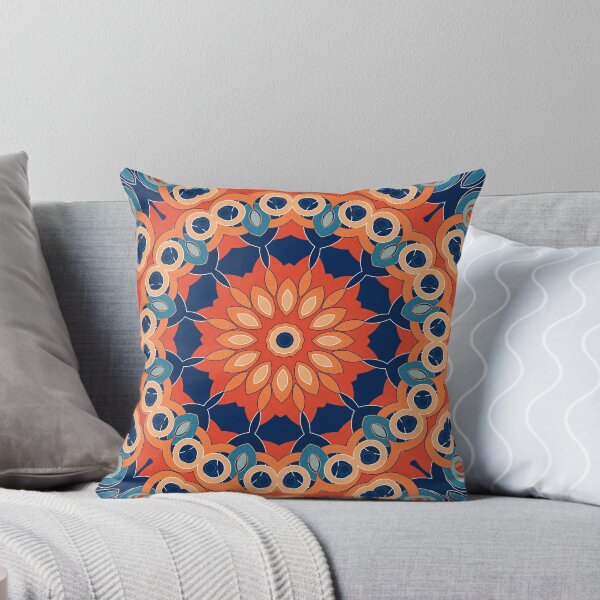 Item preview, Blue orange mandala kaleidoscope designed and sold by fuzzyfox.