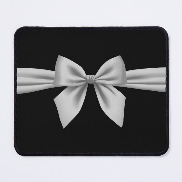 Item preview, Silver Satin Bow on Black Background – Elegant Ribbon Graphic designed and sold by larissa-myrie.