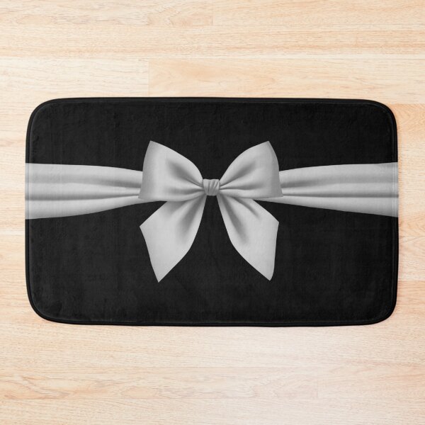 Item preview, Silver Satin Bow on Black Background – Elegant Ribbon Graphic designed and sold by larissa-myrie.