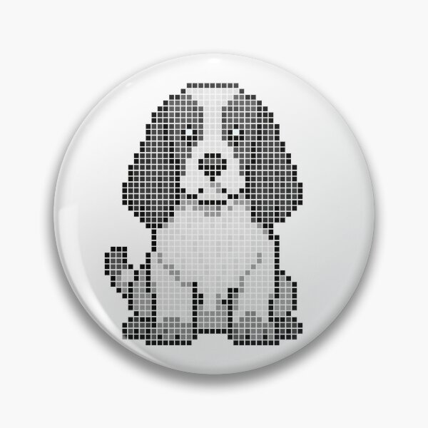Item preview, Pixeled Cocker Spaniel (black and white) designed and sold by Brain Fart Buffet.