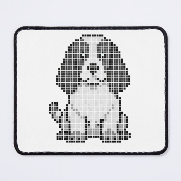 Item preview, Pixeled Cocker Spaniel (black and white) designed and sold by Brain Fart Buffet.
