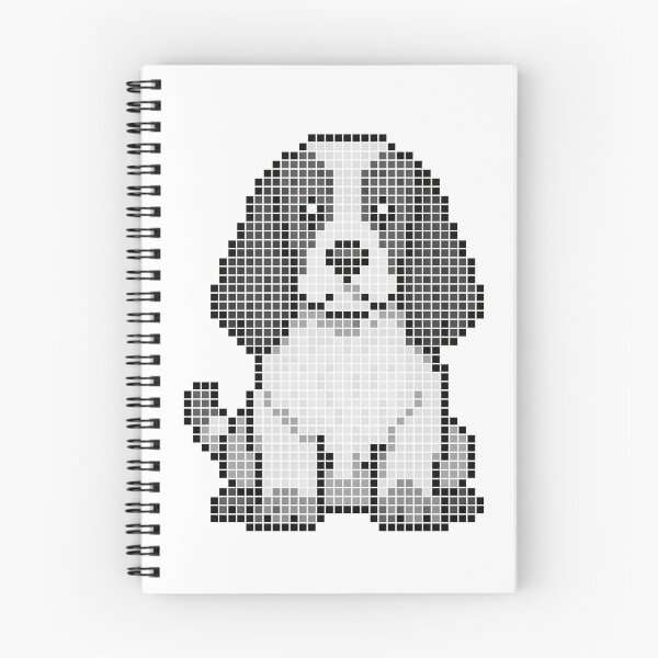 Item preview, Pixeled Cocker Spaniel (black and white) designed and sold by Brain Fart Buffet.