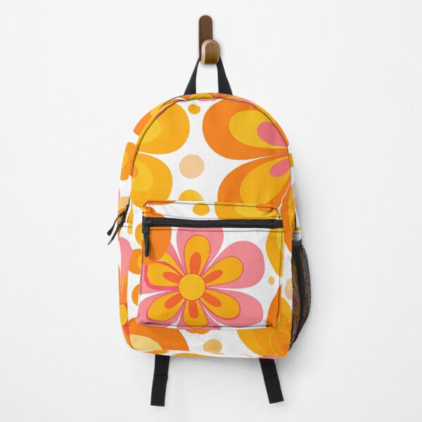 Item preview, 60's Retro Liquid Flowers in Orange, Yellow, and Pink designed and sold by ArtFactoryAI.