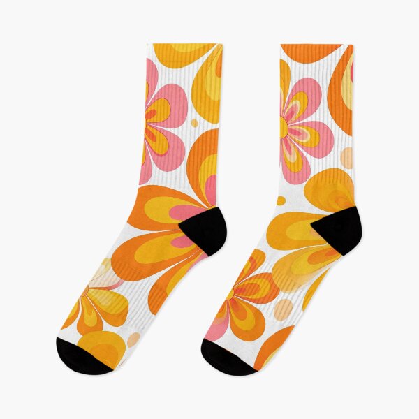 Item preview, 60's Retro Liquid Flowers in Orange, Yellow, and Pink designed and sold by ArtFactoryAI.