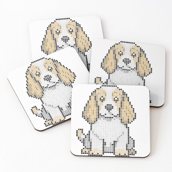 Item preview, Cocker Spaniel pixelado (limón y blanco) designed and sold by Brain Fart Buffet.