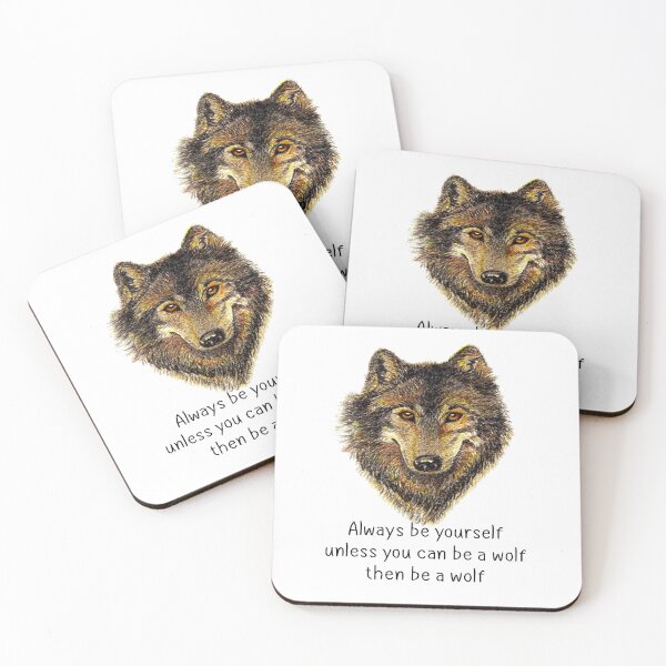 Item preview, Always be Yourself Fun Inspirational Wolf Quote designed and sold by countrymouse.
