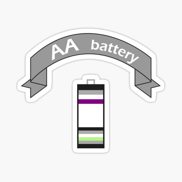 Double A Battery (Asexual & Agender) Sticker