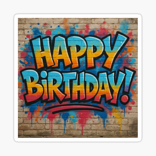 Item preview, Happy Birthday Graffiti designed and sold by vilvilart.
