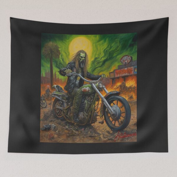 Item preview, "Infernal Ride: Rob Zombie in Post-Apocalyptic Delirium" designed and sold by Artisticanvas.
