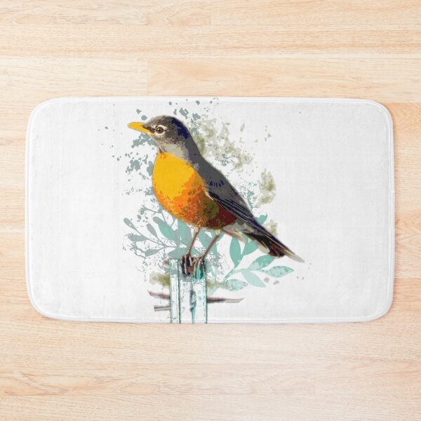 Aperçu de l'œuvre Aquarelle Merle d'Amérique Jardin Oiseau Nature Art créée et vendue par countrymouse.