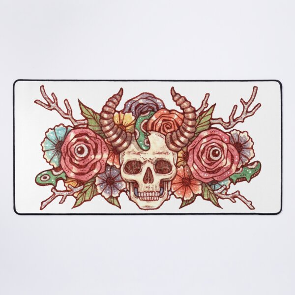 Item preview, Colorful skull and flowers designed and sold by ETHER1997.