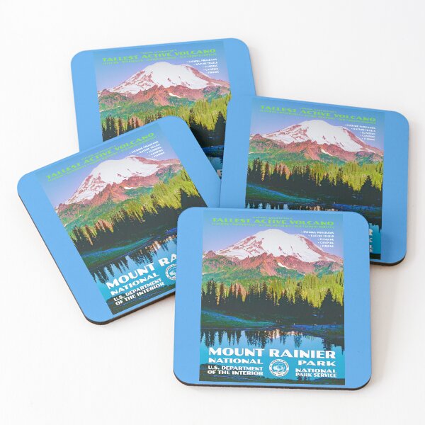 Item preview, Vintage WPA-Style Mount Rainier National Park Poster designed and sold by travelwitheric.
