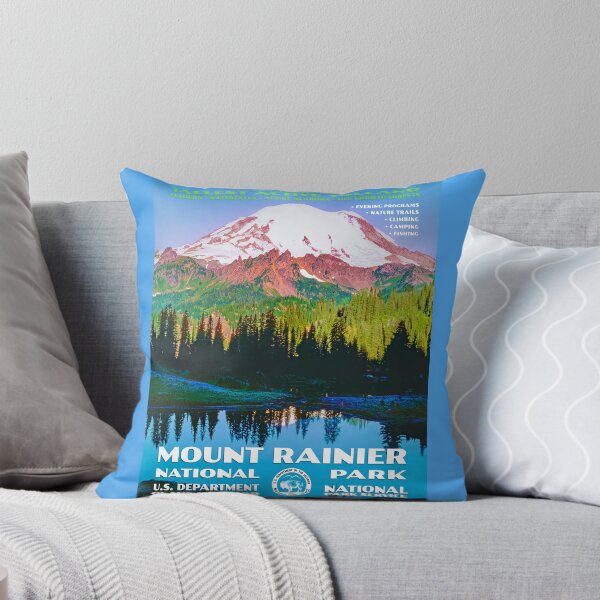 Item preview, Vintage WPA-Style Mount Rainier National Park Poster designed and sold by travelwitheric.