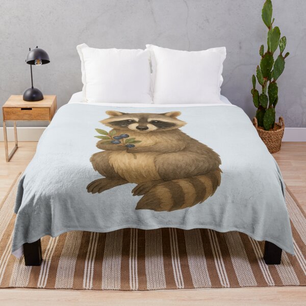 Item preview, Raccoon with Forest Berries – Watercolor Woodland Animal Sticker designed and sold by Skippy-Froggy.