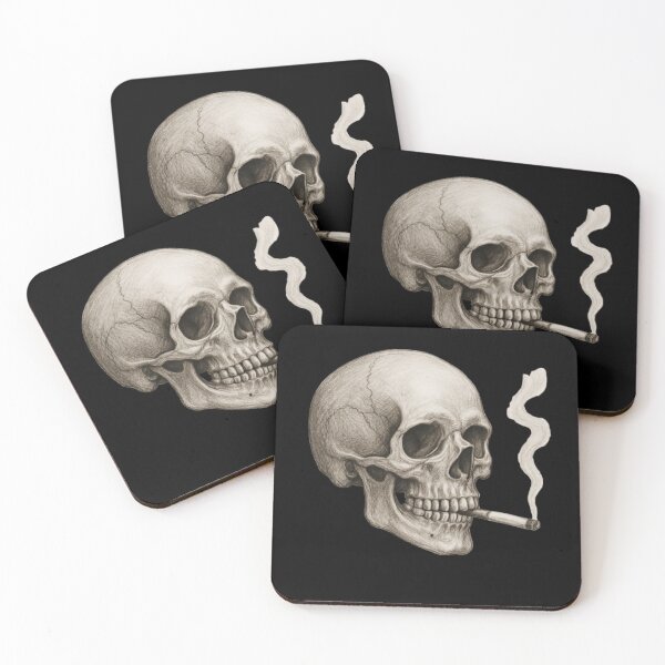 Item preview, Smoking Human Skull designed and sold by FLATVAC STICKER.
