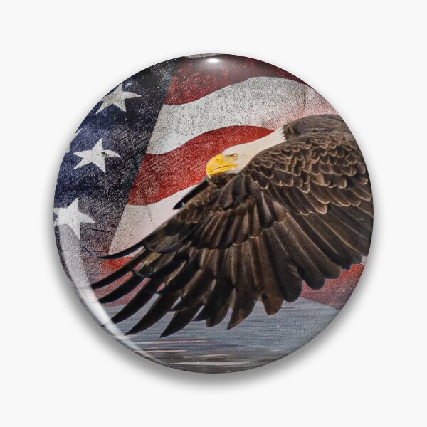 Item preview, bald eagle with American flag designed and sold by PTPhotoLLC.