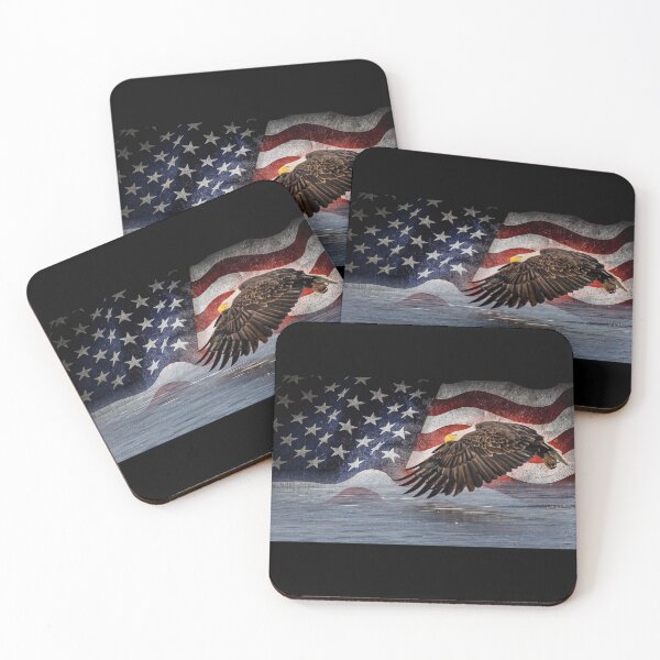 Item preview, bald eagle with American flag designed and sold by PTPhotoLLC.