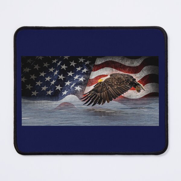 Item preview, bald eagle with American flag designed and sold by PTPhotoLLC.