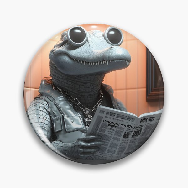 Item preview, Animal Crocodile Dressed Tactical Gear Reading Newspaper Toilet Humorously designed and sold by bolleykoldl.