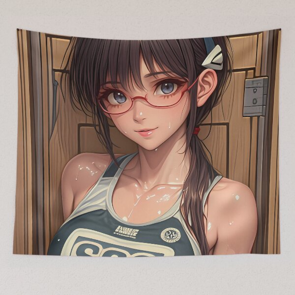 Item preview, Makinami Mari Illustrious Neon Genesis Evangelion Anime Girl Red Glasses Cool Tank Style designed and sold by gamalruginaq.