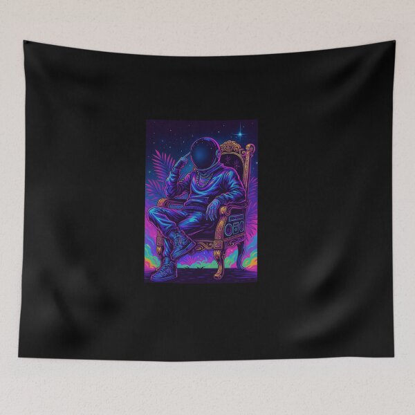 Item preview, Dripped-Out Astronaut on a Throne ? | Y2K Spacecore Art Tee designed and sold by SbrenArt.