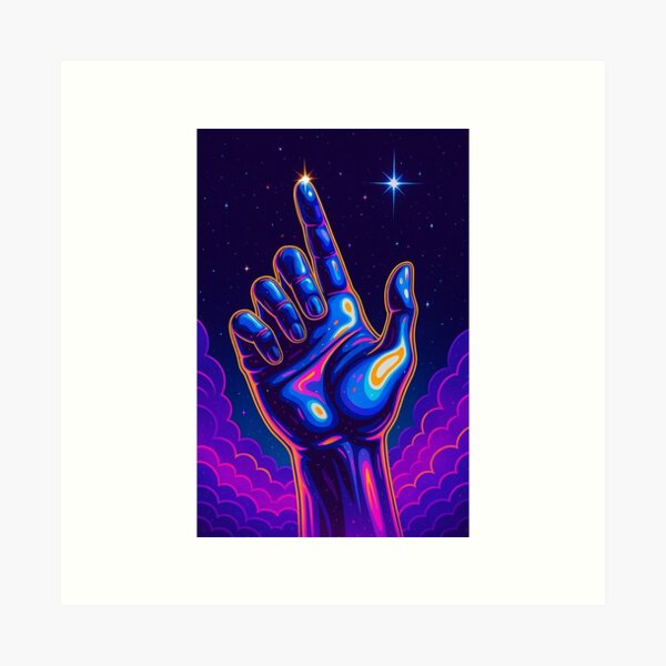 Item preview, Divine Connection – Neon Space Hand Tee T-Shirt designed and sold by SbrenArt.