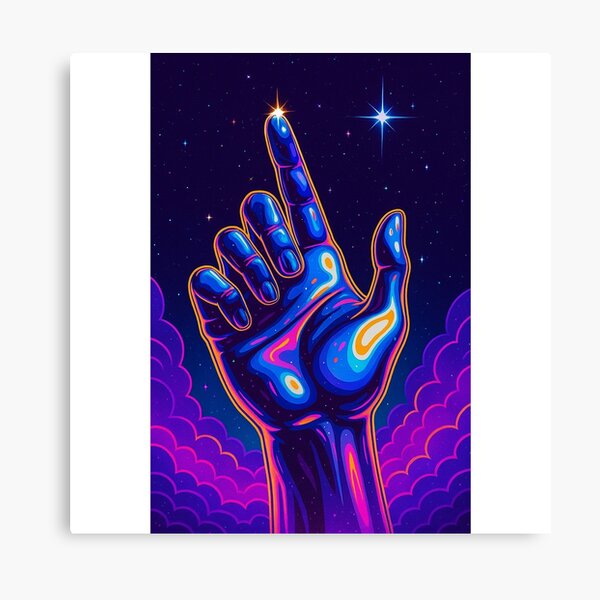 Item preview, Divine Connection – Neon Space Hand Tee T-Shirt designed and sold by SbrenArt.