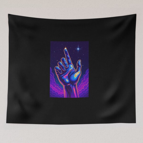 Item preview, Divine Connection – Neon Space Hand Tee T-Shirt designed and sold by SbrenArt.