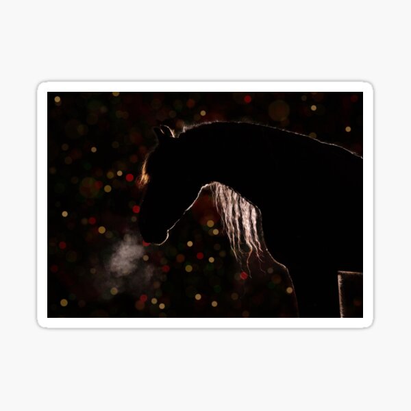 Friesian backlit Christmas horse Sticker