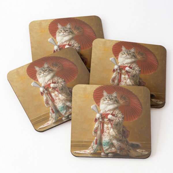 Item preview, Graceful Cat Princess in Elegant Kimono designed and sold by japanfans.