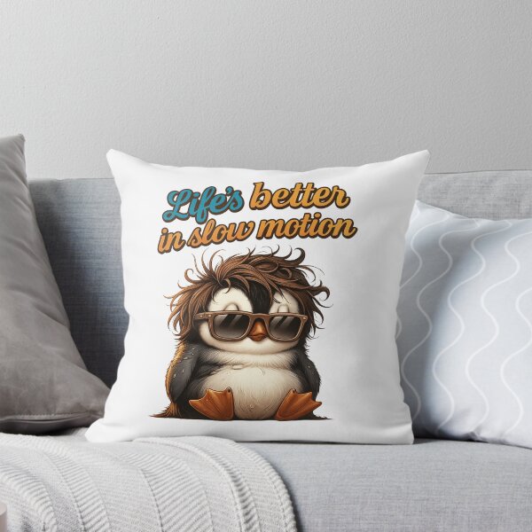 Item preview, Cool Penguin – Life’s Better in Slow Motion Quote designed and sold by JenniferCreaArte .