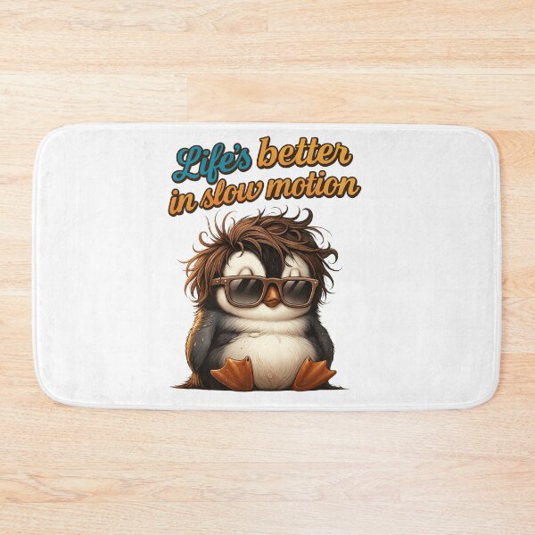 Item preview, Cool Penguin – Life’s Better in Slow Motion Quote designed and sold by JenniferCreaArte .