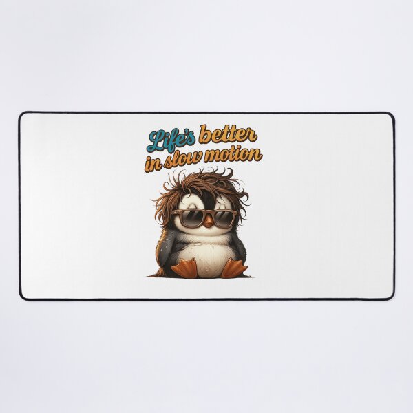 Item preview, Cool Penguin – Life’s Better in Slow Motion Quote designed and sold by JenniferCreaArte .