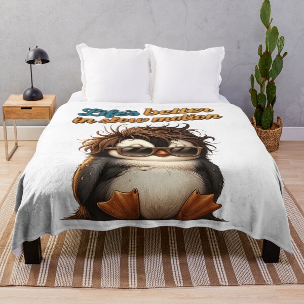 Item preview, Cool Penguin – Life’s Better in Slow Motion Quote designed and sold by JenniferCreaArte .