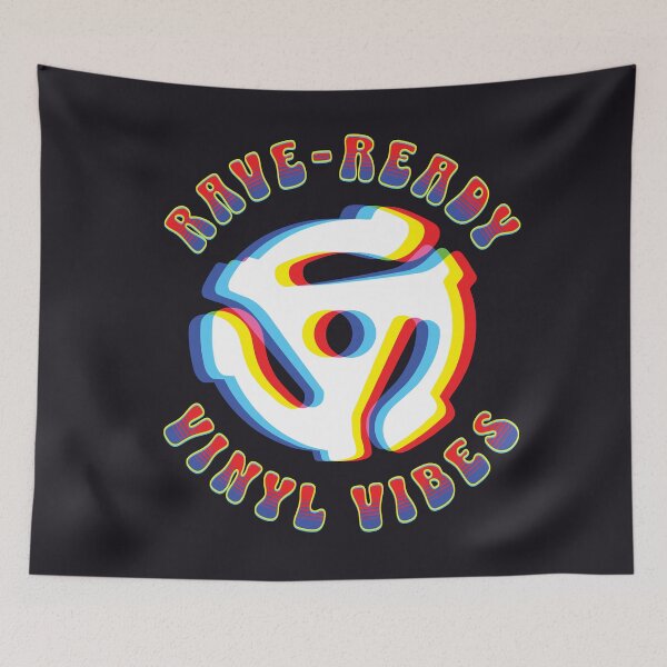 Item preview, Rave Ready Vinyl Vibes Trippy 45 Adapter Design Psychedelic Music Graphic EDM Festival Fashion Retro DJ Art for Party Shirt Trance Fun designed and sold by XanaduHills.