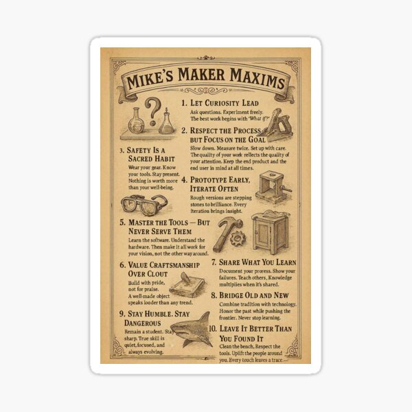 Item preview, Mike's Maker Maxims designed and sold by GreenShoeGarage.