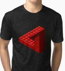Escher Toy Bricks - Red Tri-blend T-Shirt