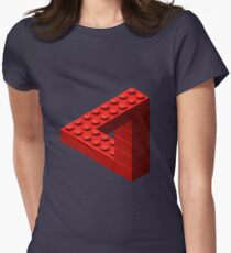 Escher Toy Bricks - Red Women's Fitted T-Shirt