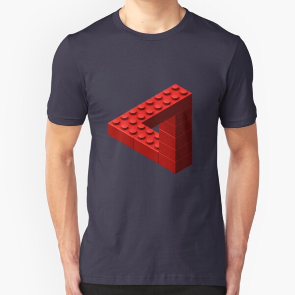 Escher Toy Bricks - Red Slim Fit T-Shirt