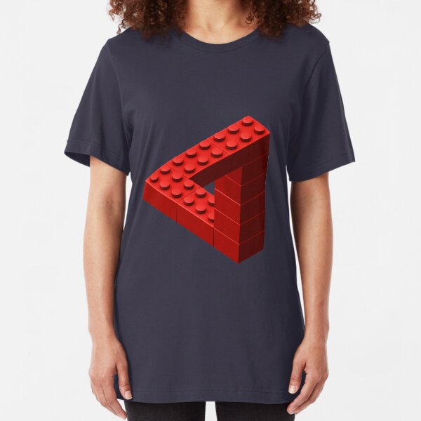 Escher Toy Bricks - Red Slim Fit T-Shirt