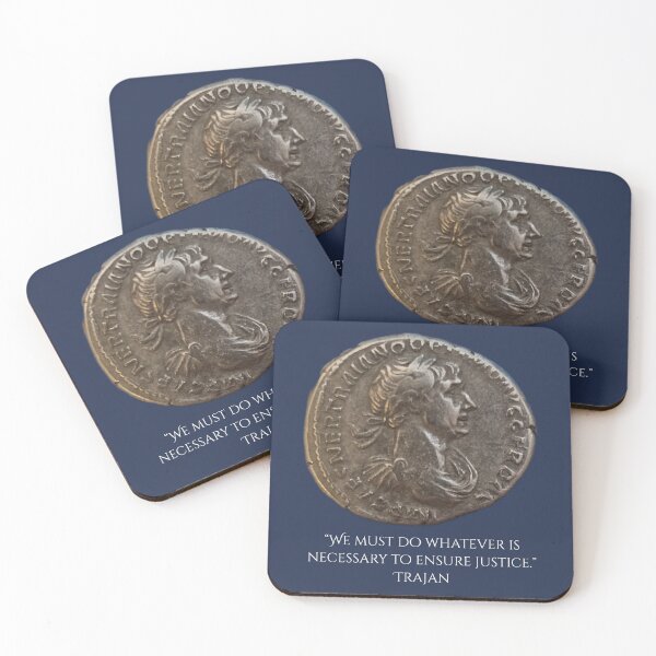 Item preview, Trajan Coin and Justice Quote designed and sold by Linklandiya.