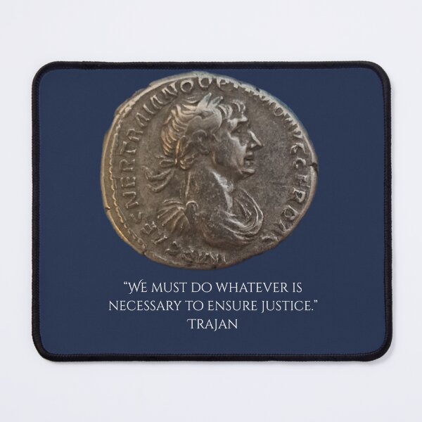 Item preview, Trajan Coin and Justice Quote designed and sold by Linklandiya.