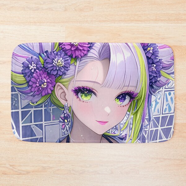 Item preview, Daki Demon Slayer Anime Mosaic Tiles Glamorous Hair Flowers Seductive designed and sold by lassedgkotsij.