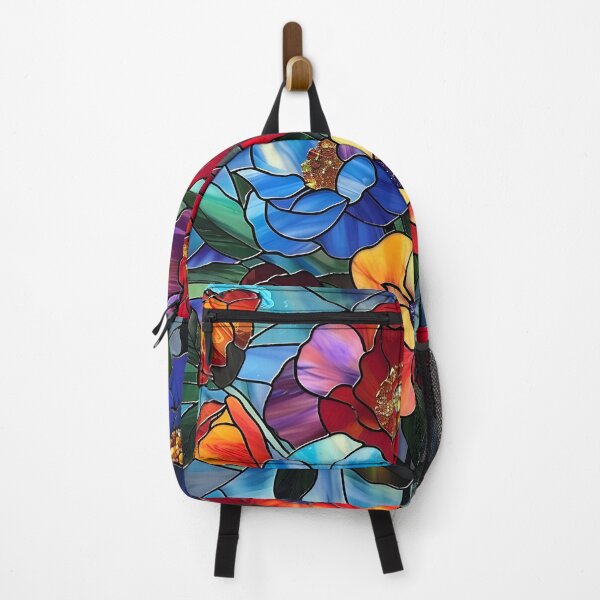 Item preview, colorful stained glass flower print designed and sold by dcrc.