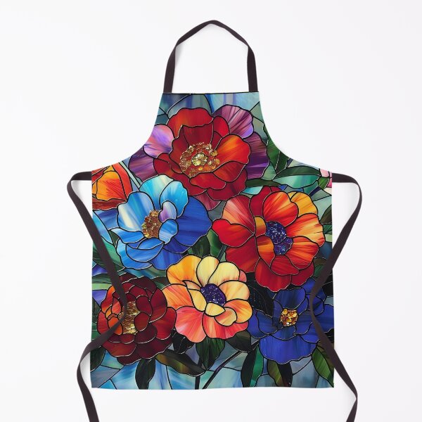 Item preview, colorful stained glass flower print designed and sold by dcrc.