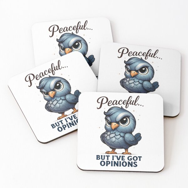 Item preview, Peaceful but Full of Opinions – Funny Blue Bird Art designed and sold by JenniferCreaArte .