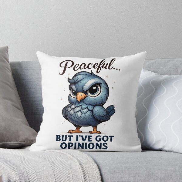 Item preview, Peaceful but Full of Opinions – Funny Blue Bird Art designed and sold by JenniferCreaArte .