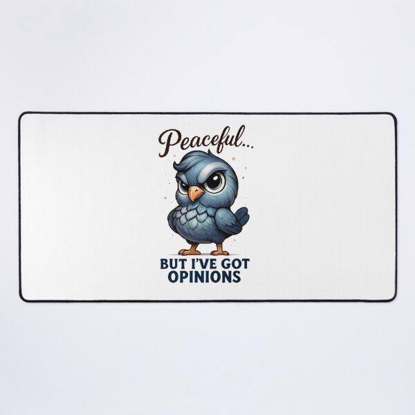 Item preview, Peaceful but Full of Opinions – Funny Blue Bird Art designed and sold by JenniferCreaArte .