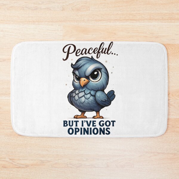 Item preview, Peaceful but Full of Opinions – Funny Blue Bird Art designed and sold by JenniferCreaArte .